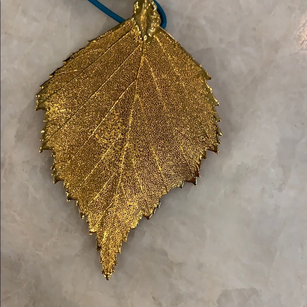 Gold Dipped Leaf Necklace - image 2